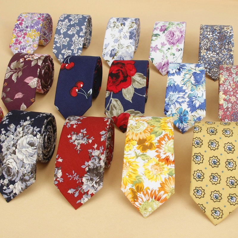 Skinny Tie Men - Nova marca gravata floral para homens