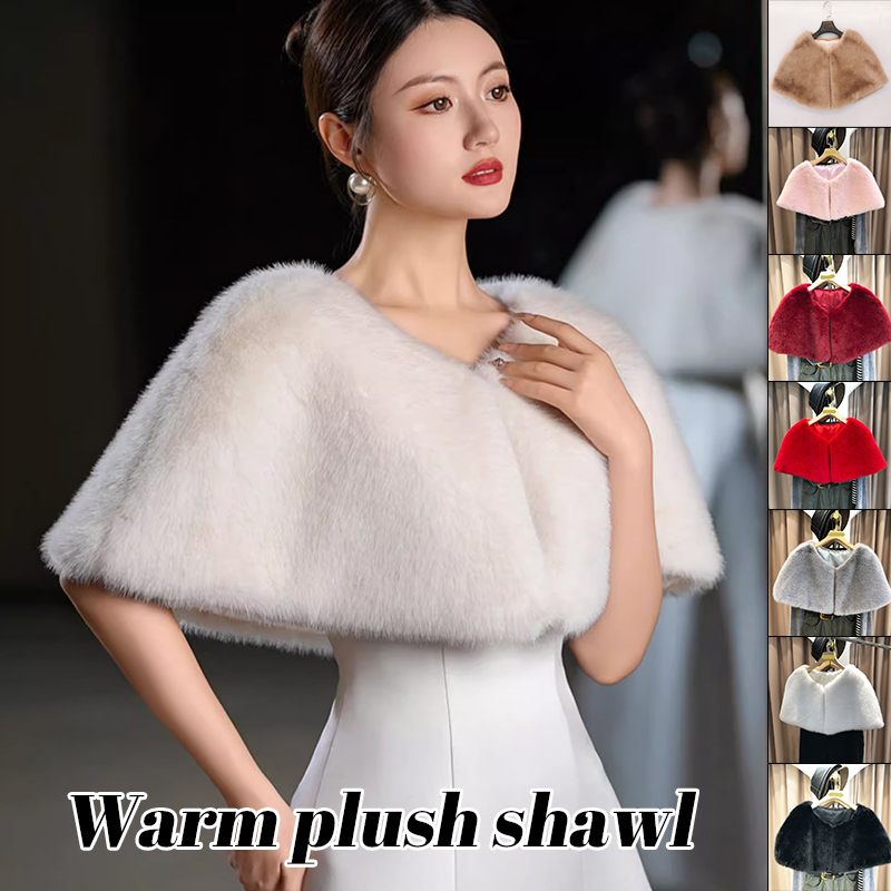 Stole Wedding Shawl - Mulheres inverno xale de pele do