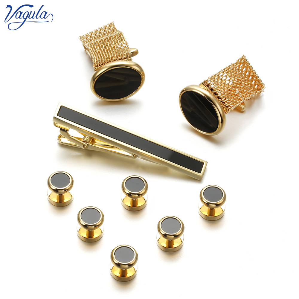 Tie Bar Set Gift - Vagula novo 9 pçs abotoaduras clipe