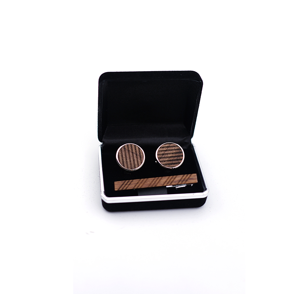Abotoaduras de madeira de alta - Tie Bar Set Gift avaliação e preço