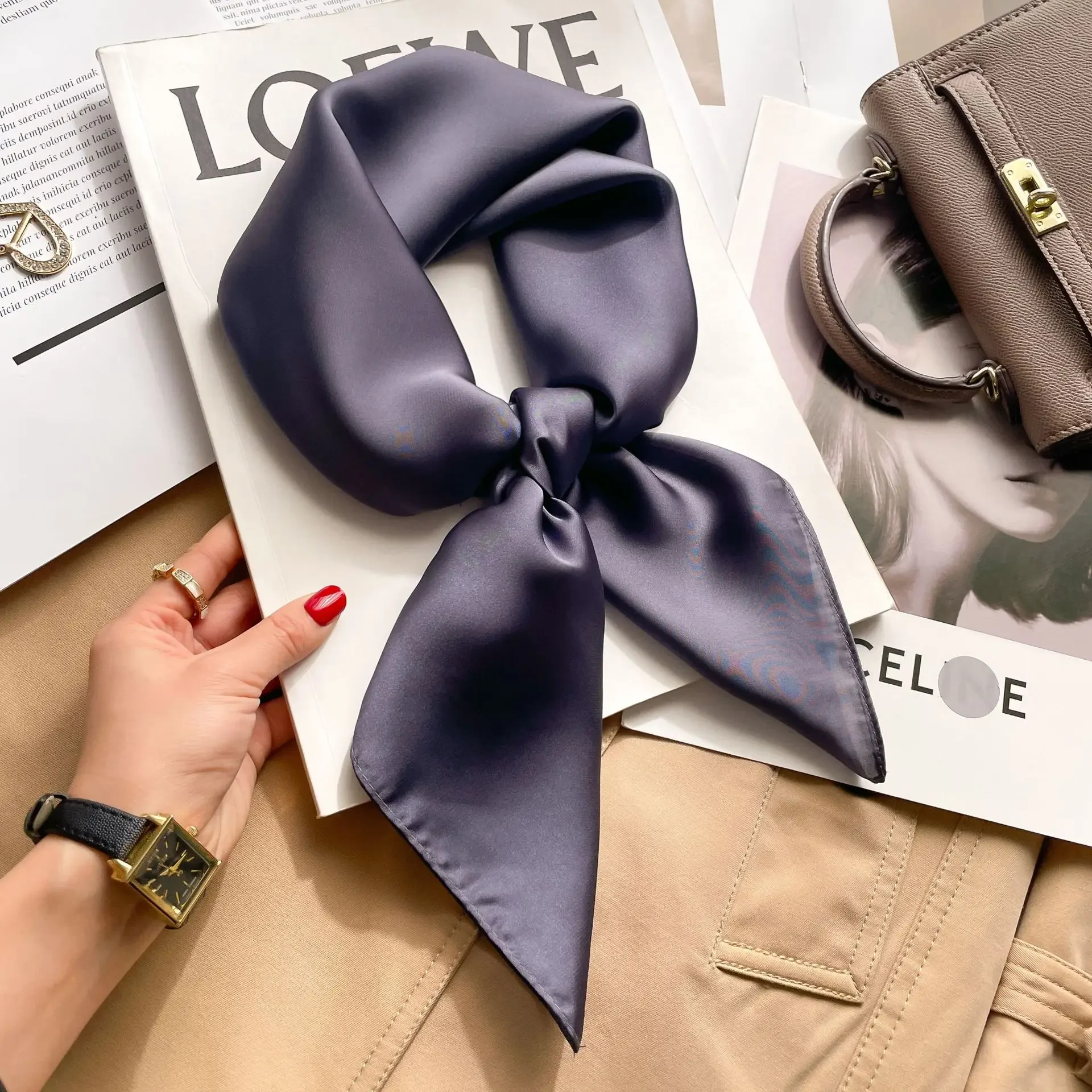 Lenço Hijab de 70cm em Cores S - Scarf Silk Square avaliação e preço