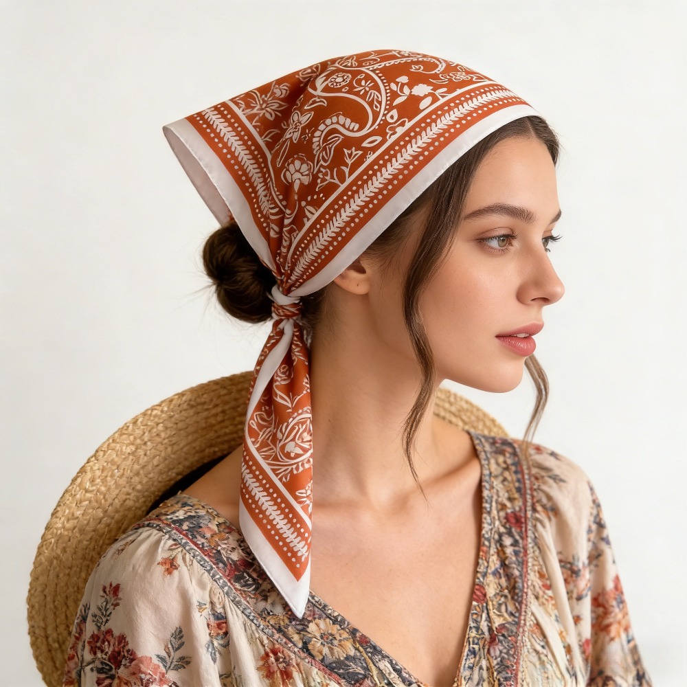 Lenço de seda com estampa de c - Scarf Silk Square avaliação e preço