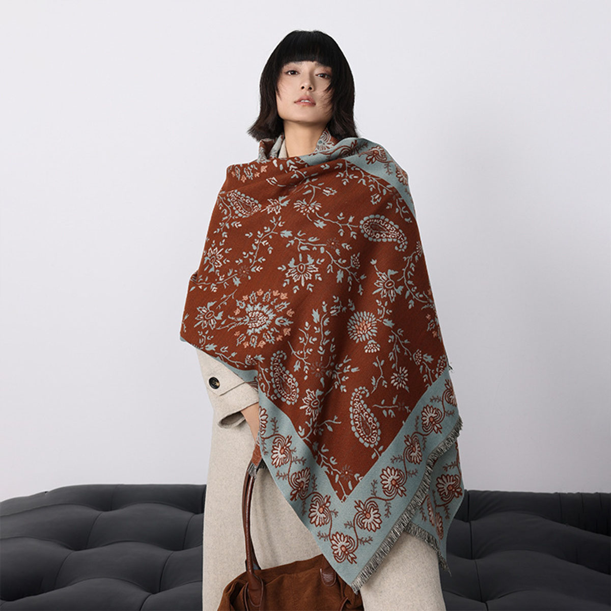 Luxo inverno imitação de caxem - Woven Scarf Blanket avaliação e preço