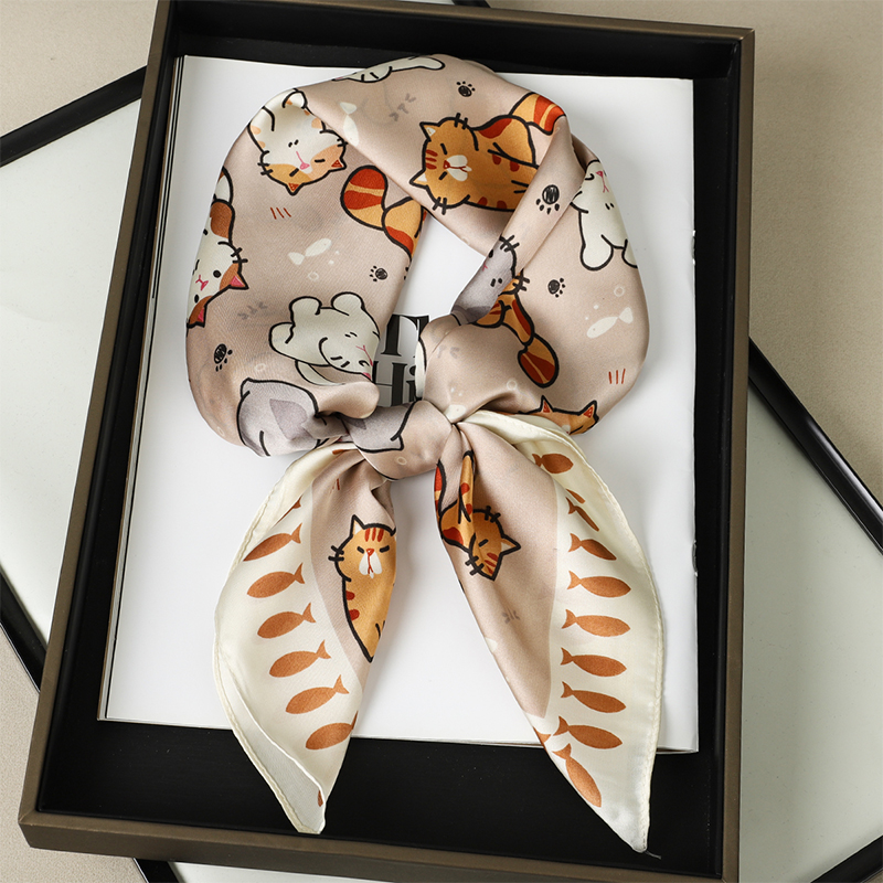 Luxo xale de seda gato gordo l - Scarf Silk Square avaliação e preço