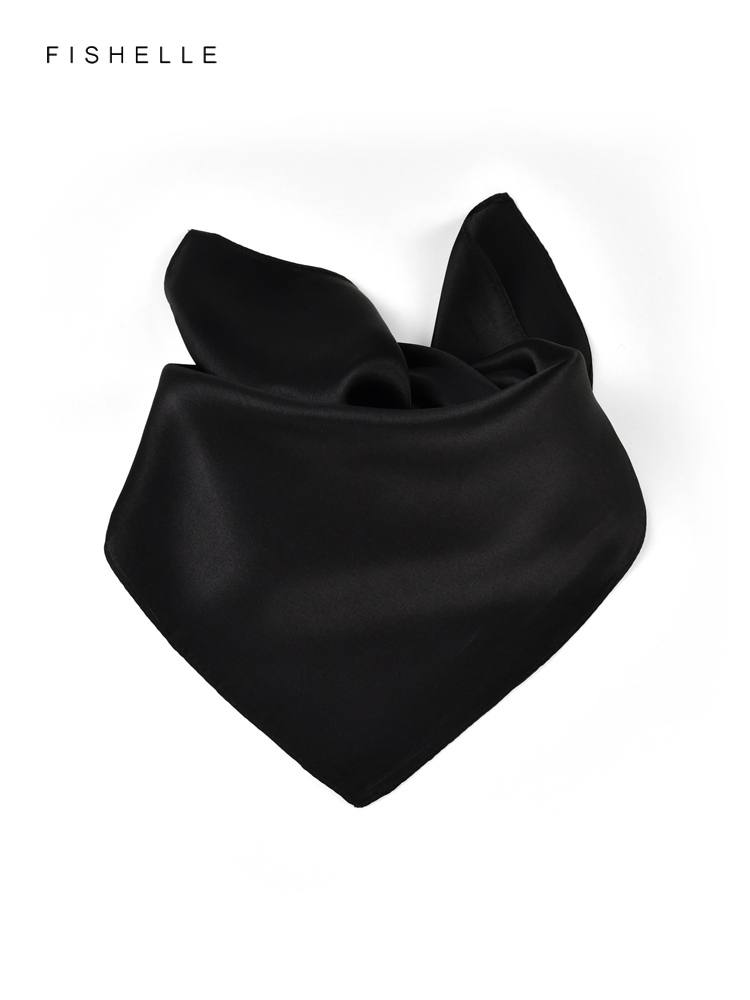 Cor sólida preto lenço de seda - Scarf Silk Square avaliação e preço
