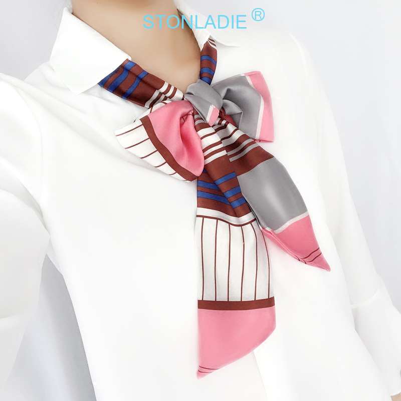 Top pequeno lenço de seda long - Silk Tie Striped avaliação e preço